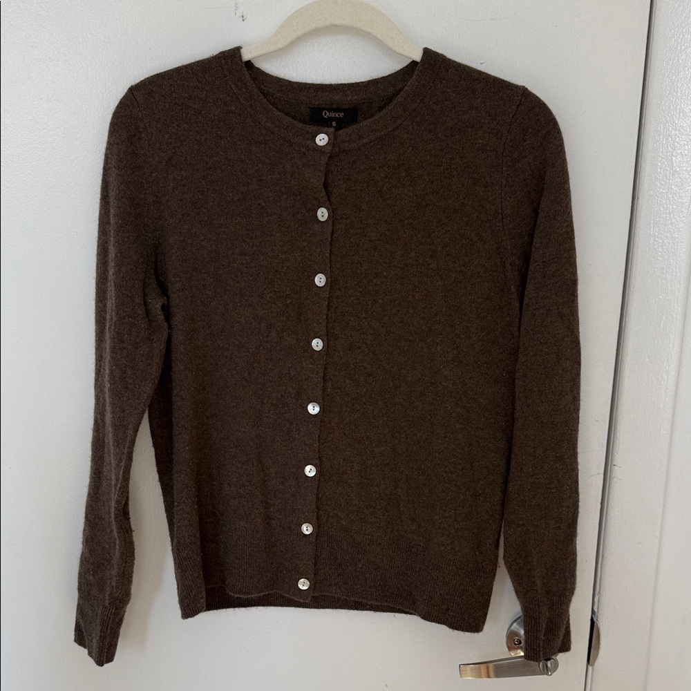 Quince Brown Cashmere Cardigan